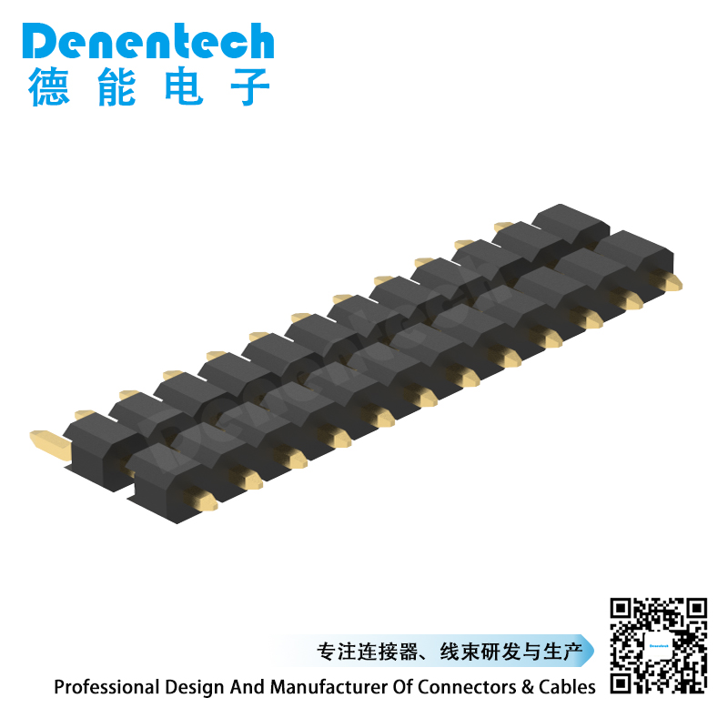 Denentech Factory processing 2.0mm pin header single row dual plastic board space right angle 
